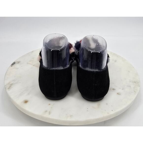 Rebecca Minkoff Amelie Black Suede Flats | Real Mink Fur Loafers - Picture 5 of 8